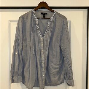 Style & Co Blue Striped Shirt